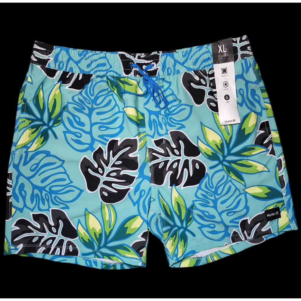 NWT HURLEY Men's Cannonball 17" Volley Swim Board Shorts Aura‎ Green Size XL
